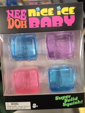 Nee Doh Nice Ice Baby Super Solid Squish Set - Pink, Blue, Purple